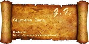 Gyurana Imre névjegykártya